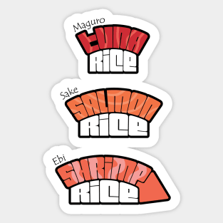 Sushi : Tuna, Salmon, Shrimp Sticker